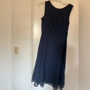 Elegant Navy Blue Sleeveless Dress